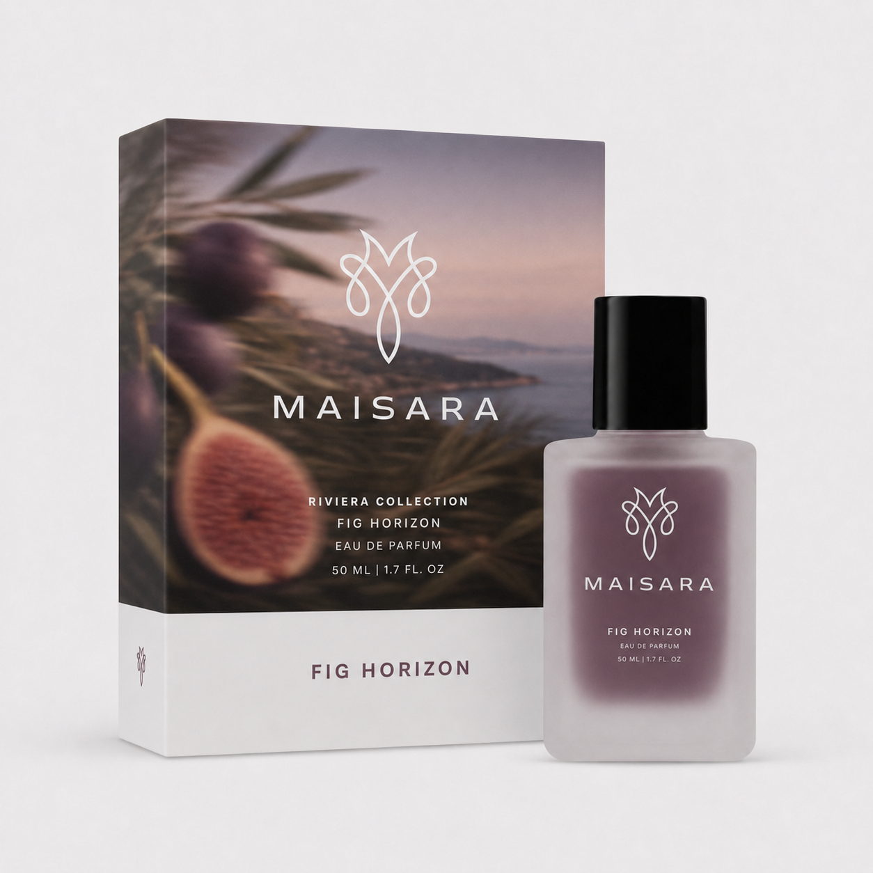 MAISARA Fig Horizon Eau de Parfum packaging with 50 ml bottle
