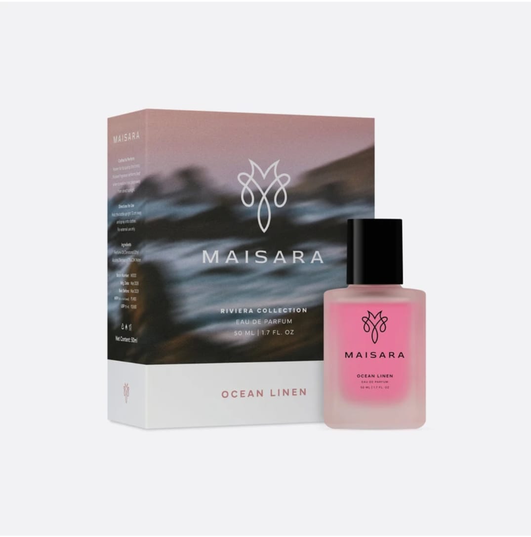 MAISARA Ocean Linen Eau de Parfum packaging with 50 ml bottle
