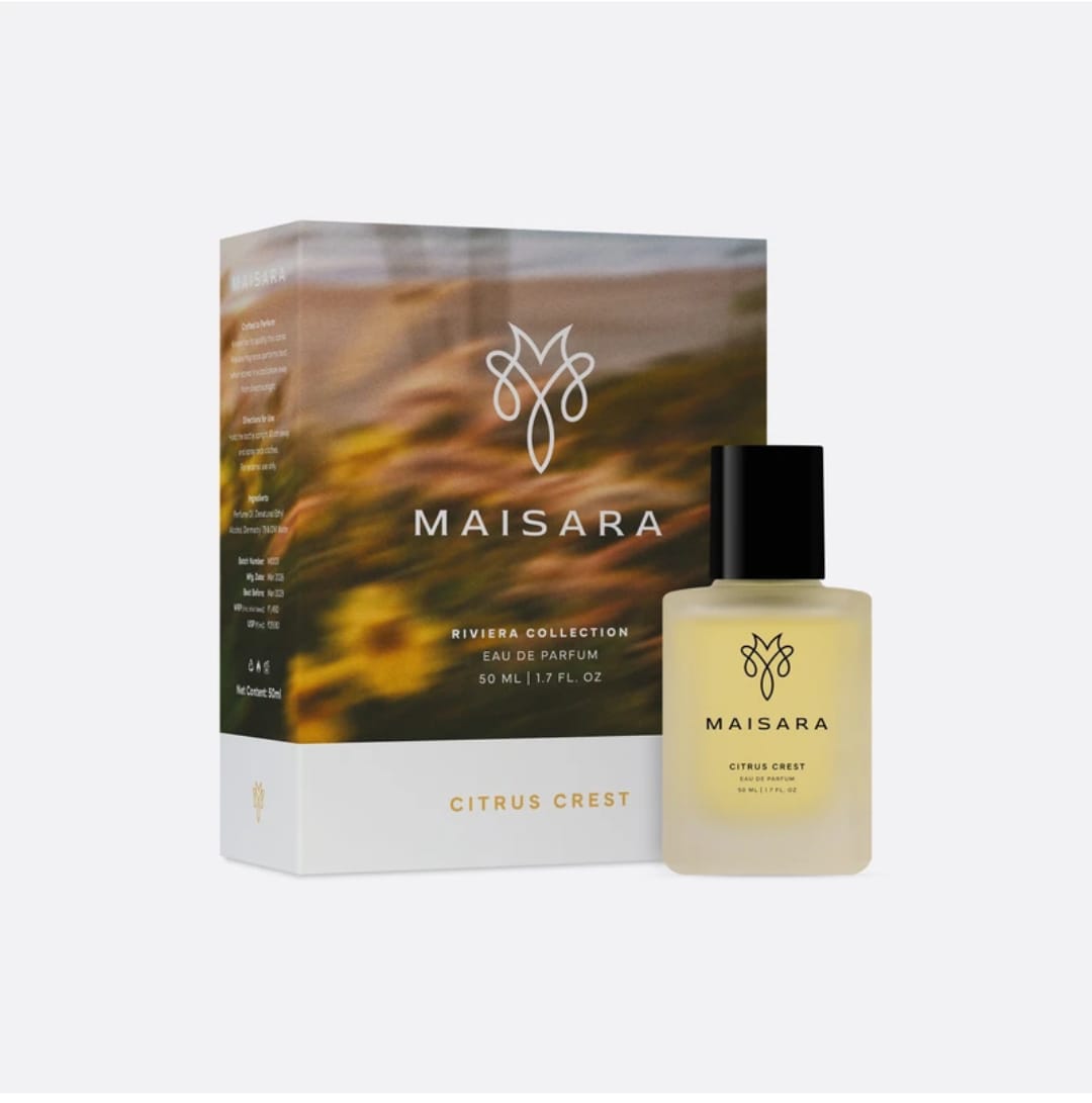 MAISARA Citrus Crest Eau de Parfum packaging with 50 ml bottle